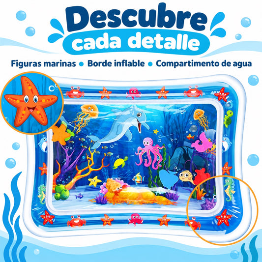 Alfombra sensorial de agua para bebés